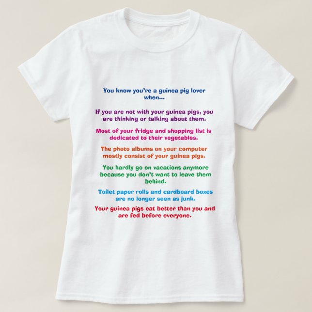 Camisa divertida del conejillo de Indias (Diseño del anverso)