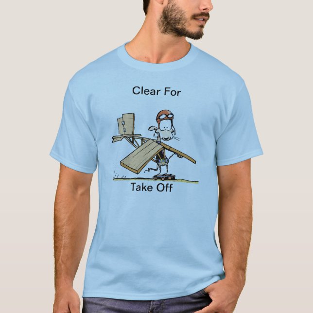 Camisa divertida del dibujo animado de la aviación (Anverso)