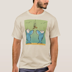 Camisa divertida del dibujo animado de la pesca