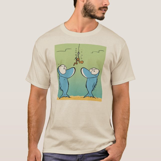 Camisa divertida del dibujo animado de la pesca (Anverso)