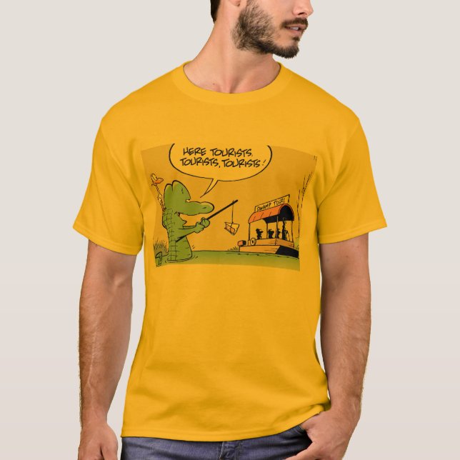 Camisa divertida del dibujo animado del cocodrilo (Anverso)