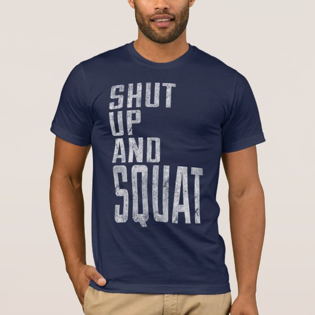 Camisa divertida del gimnasio cerrada y agazapada (Anverso)