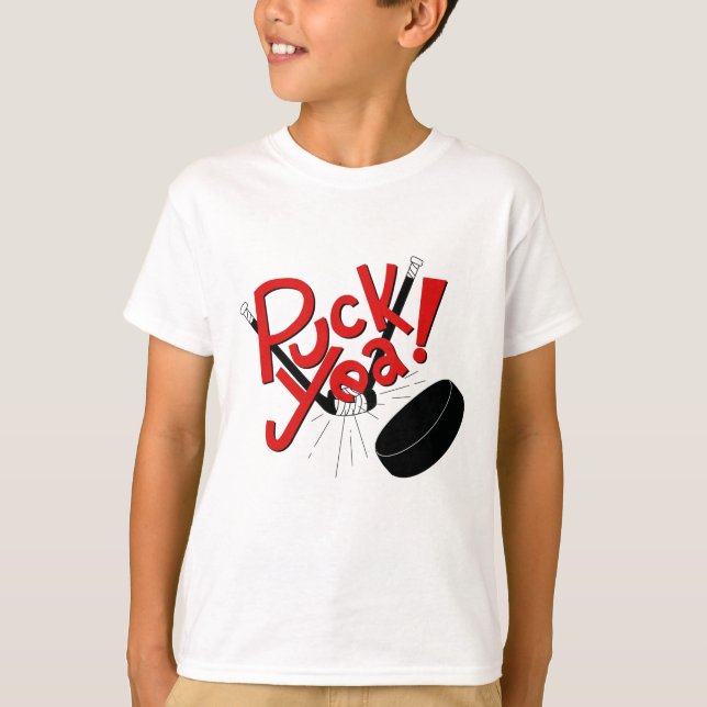 Camisa divertida del hockey de los niños (Anverso)