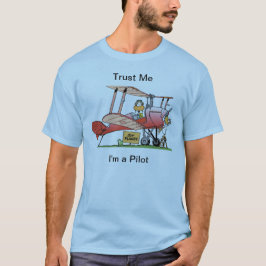 Camisa divertida del piloto del biplano