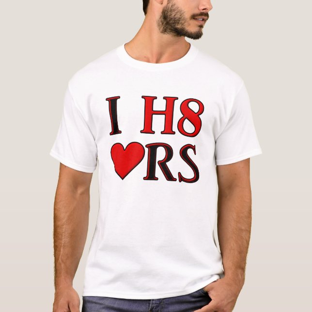 Camisa divertida para el corazón de I H8 (Anverso)
