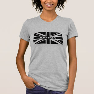 Camisa elegante de la bandera BRITÁNICA negra del