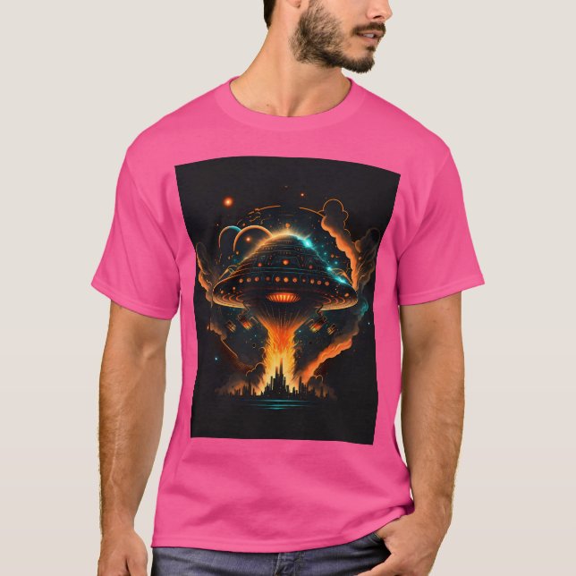 Camisa espacial Ufo Retro Abducción City Alien Sci (Anverso)