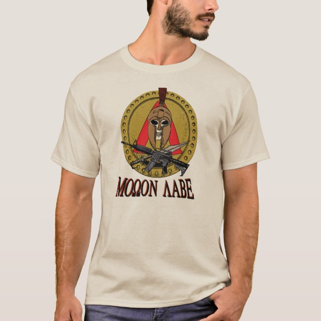 Camisa espartano del Rd del poster de Molon Labe (Anverso)