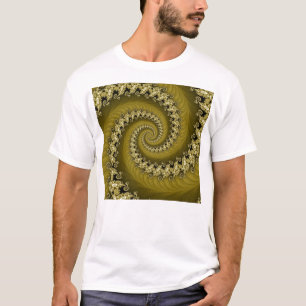 Camisa espiral doble amarilla del fractal