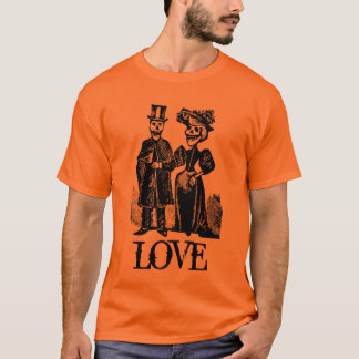 Camisa esquelética de Halloween del gótico de los
