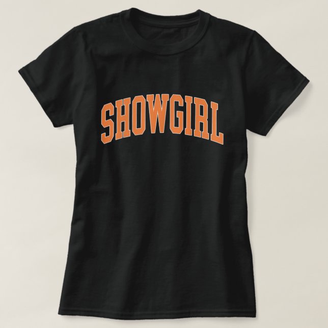 Camisa estilo Varsity de Showgirl naranja (Diseño del anverso)