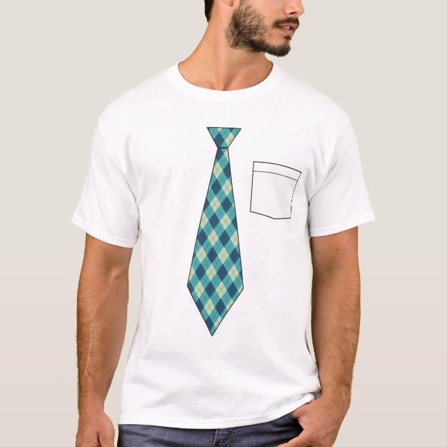 Camisa falsa divertida de la corbata de Argyle (Anverso)