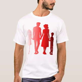 Camisa familiar de silueta roja que coincide con