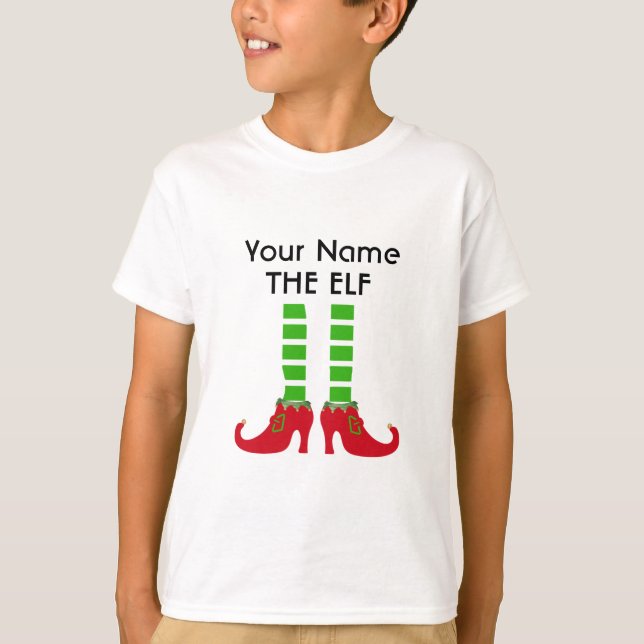 Camisa familiar personalizada, elfo de Navidades d (Anverso)