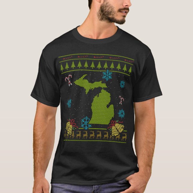 Camisa fea del navidad de Michigan (Anverso)
