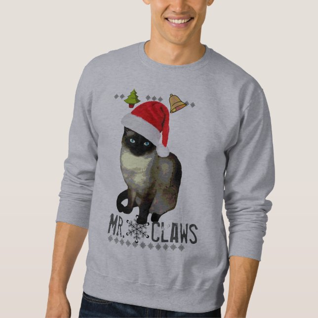 Camisa fea del navidad del gato siamés de "Sr. (Anverso)