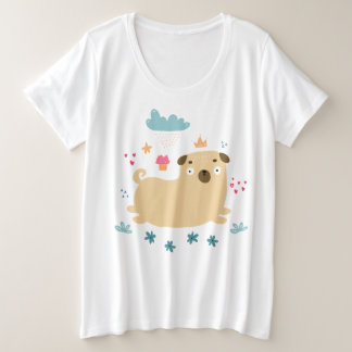Camisa feliz Puggy Plus-Size
