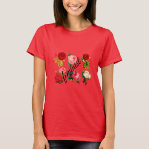 Camisa Feminista Floral Roja