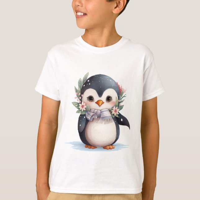 Camisa festiva 🎄 pingüino para niños (Anverso)