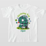 Camisa Fiesta Noveno Golf Birthday Boy Shirt<br><div class="desc">Celebrar el primer cumpleaños del bebé con esta camiseta especial,  diseño especial y personalizado</div>