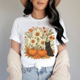 Camisa Floral de Calabaza de Otoño, Tee Vintage de