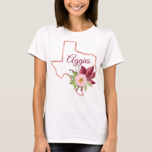 Camisa Floral de Texas "Aggie"