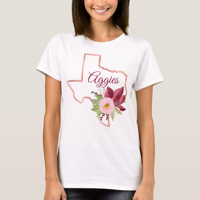 Camisa Floral de Texas "Aggie" (Anverso)
