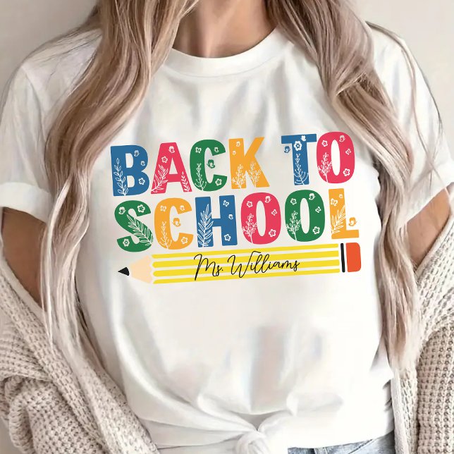 Camisa floral personalizada para maestros "Vuelta  (back to school shirt, floral teacher shirt, custom teacher gift, personalized student gift,)