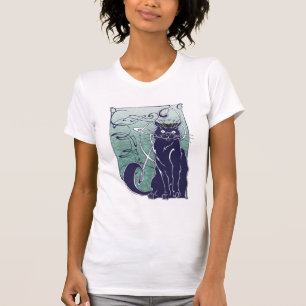 Camisa francesa del gato de Nouveau del arte