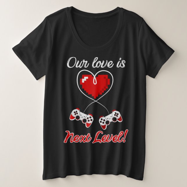 Camisa Gamer Valentine Plus-Size (Anverso del diseño)