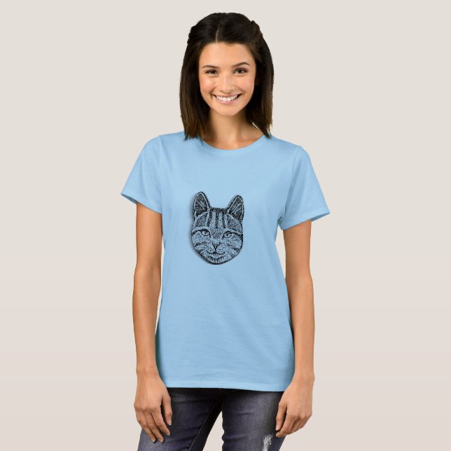 Camisa gata gatita en azul (Anverso completo)