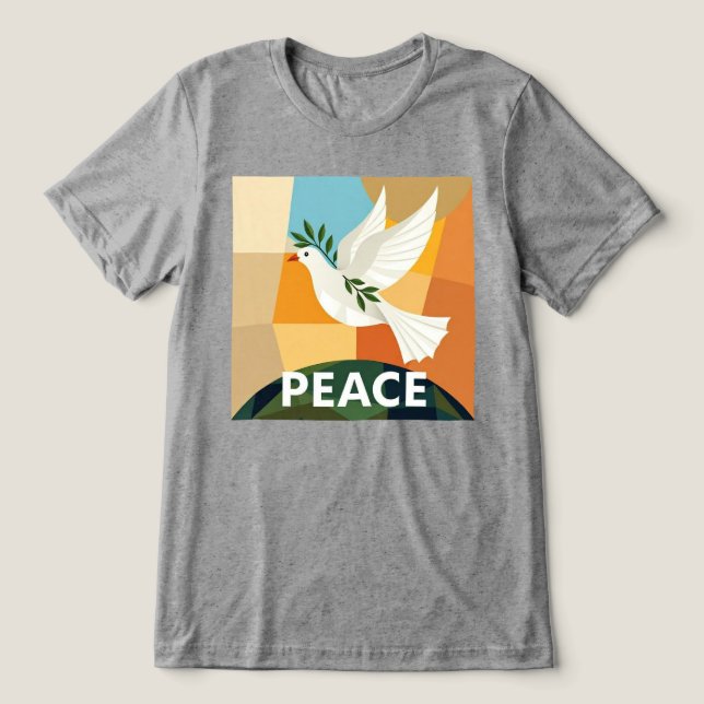 CAMISA GEOMÉTRICA DE LA PALOMA DE LA PAZ (Diseño delantero )