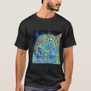 Camisa gráfica del gato de la camiseta del arte