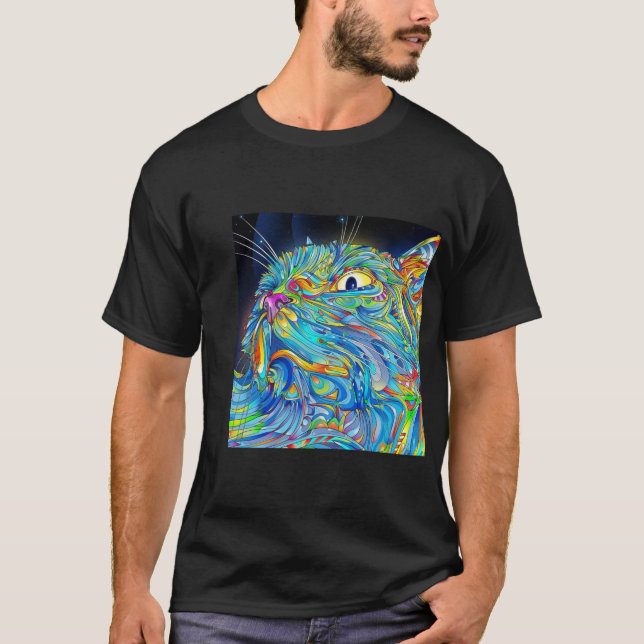 Camisa gráfica del gato de la camiseta del arte (Anverso)