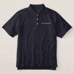 Camisa Groomsman Polo<br><div class="desc">La camiseta Groomsman Polo se muestra en la Armada con texto bordado en blanco. Personalizar este artículo o compra como se muestra.</div>