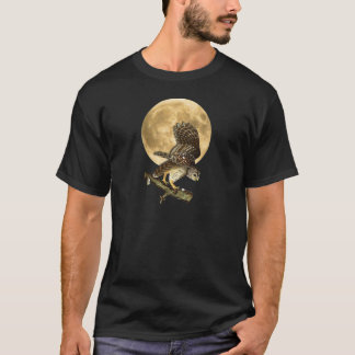 Camisa Halloween de la luna del búho barrado de