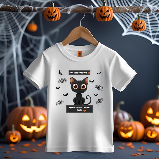 Camisa Halloween para niños - Gato negro espeluzna (Subido por el creador)