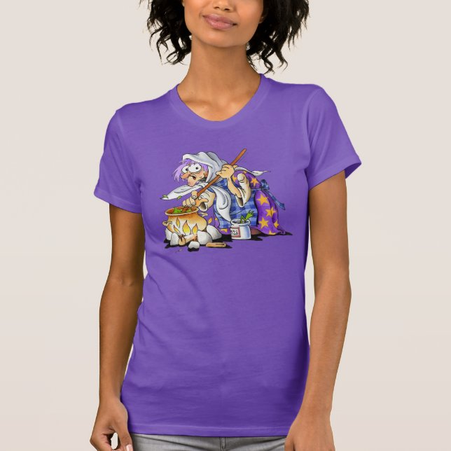 Camisa Halloween Purple Short Sleeve Con Bruja (Anverso)