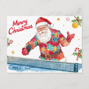 Camisa hawaiana de Navidad Santa Claus Ping Pong