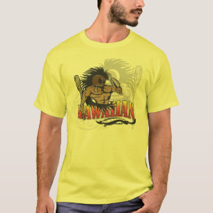Camisa hawaiana del amarillo del guerrero