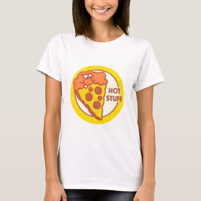Camisa hedionda del pegatina de la pizza retra del (Anverso)