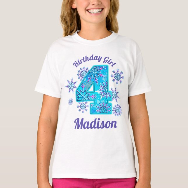 Camisa helada de nieve por cuarto cumpleaños (Anverso)