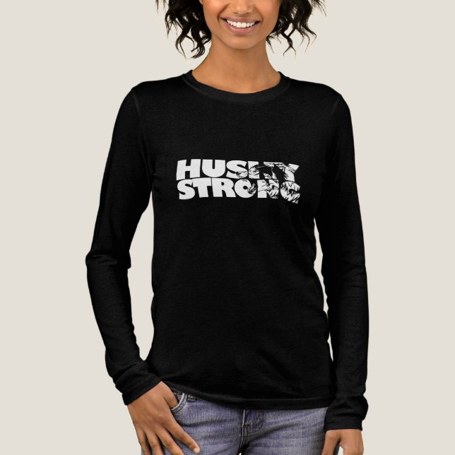 Camisa Husky Strong de las mujeres (Anverso)