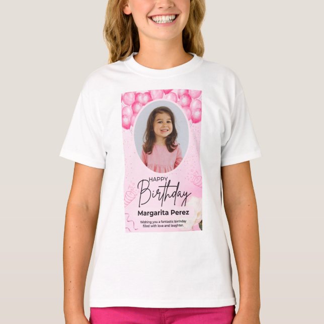 Camisa infantil, camisa de cumpleaños de los Chica (Anverso)