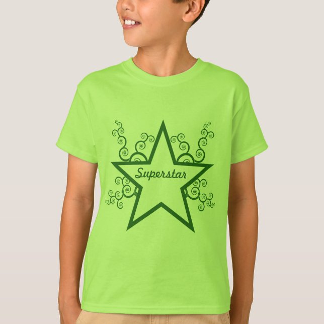 Camisa infantil de Swirls Superstar, Green Foresta (Anverso)