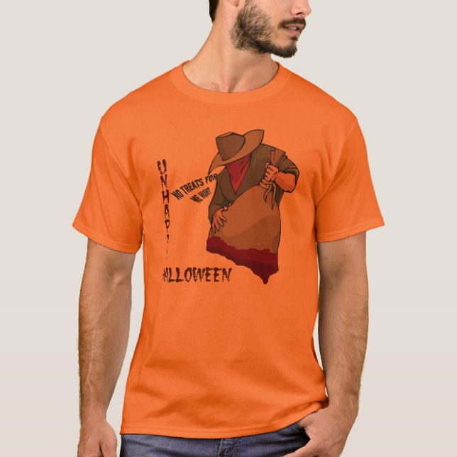 Camisa infeliz del naranja de Halloween (Anverso)