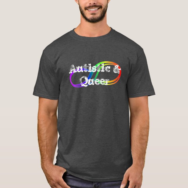 Camisa infinita de arcoiris autista y marica (Anverso)