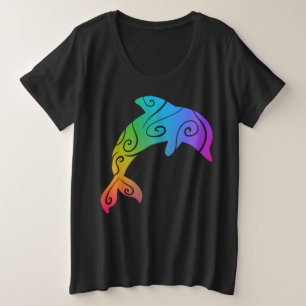 Camisa Inspiradora de delfín arcoiris