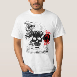 Camisa japonesa Trippy del tigre y del cráneo