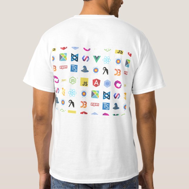 Camisa JavaScript e suas Bibliotecas (Reverso)